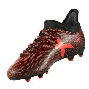Adidas Jr. X 17.3 FG Soccer Cleats (Black / Solar Red) | LIKE NEW | Men's Size 8